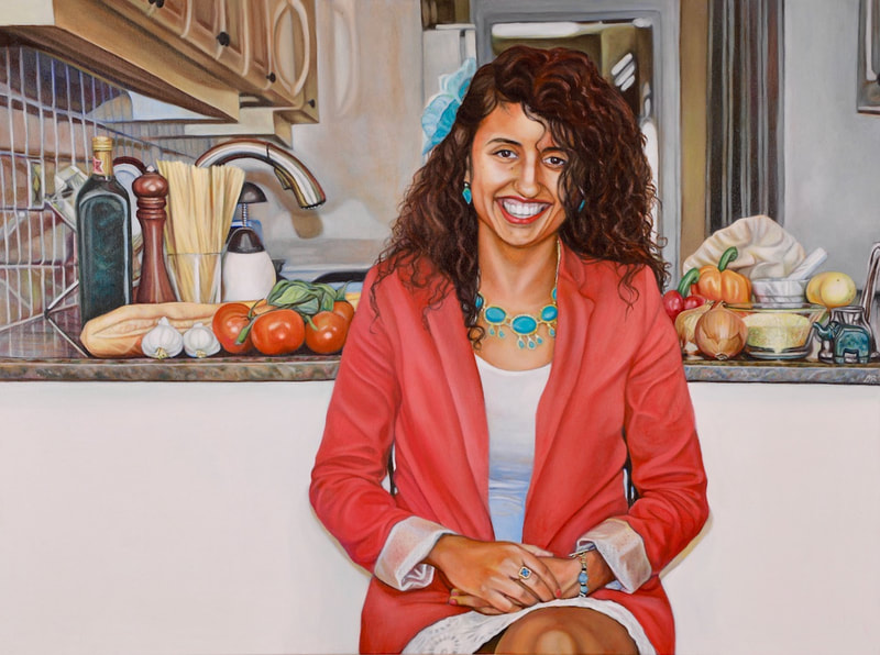 oil painting, Sara and her Grandmother's Ring, Doris Rose artist, portrait painting, figurative painting, Objectified